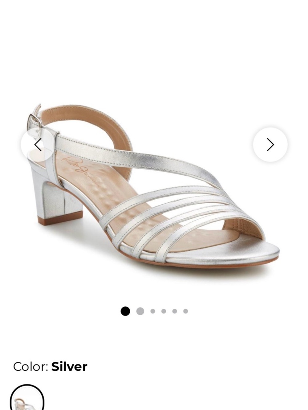 Walking Cradle Silver Strappy Mid‑Heel Sandals for Women Size 8.5